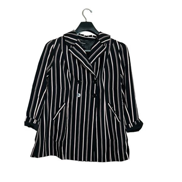 torrid women Twill striped A Line Trench Coat Double Breasted blazer sz 1 - Picture 1 of 12